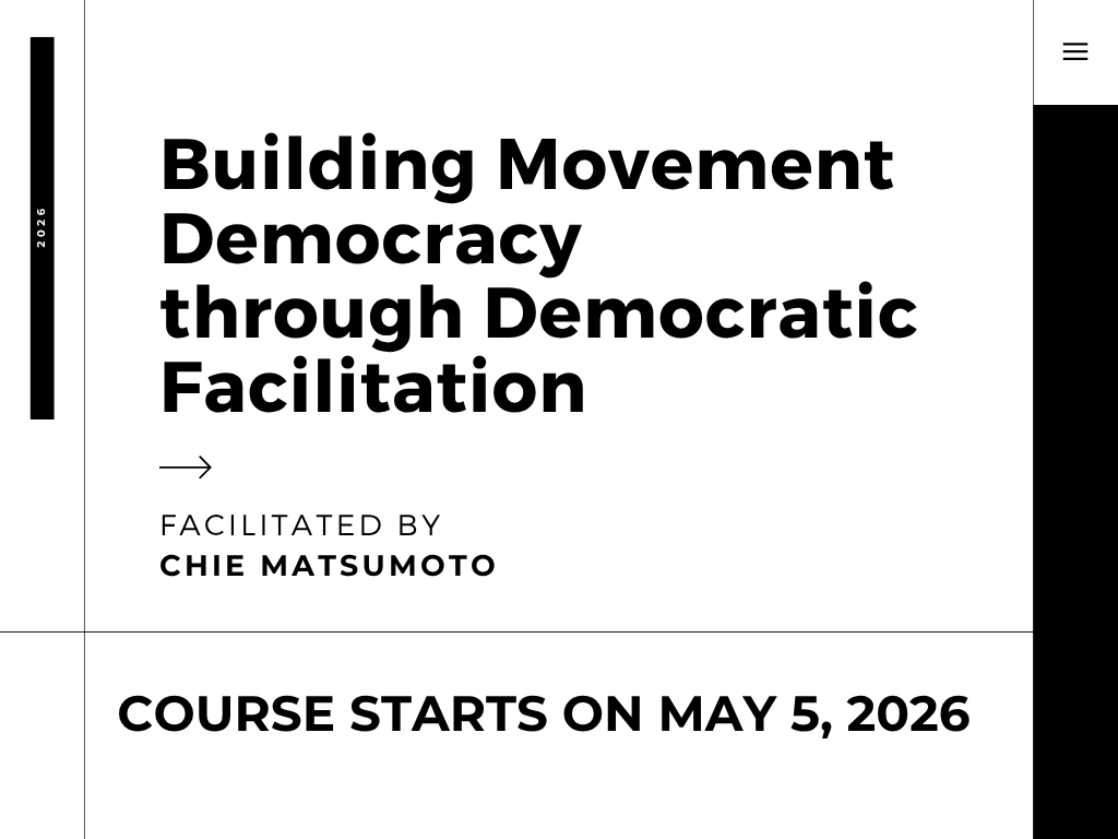 Building Movement Democracy through Democratic Facilitation (Course Starts on May 5, 2026)